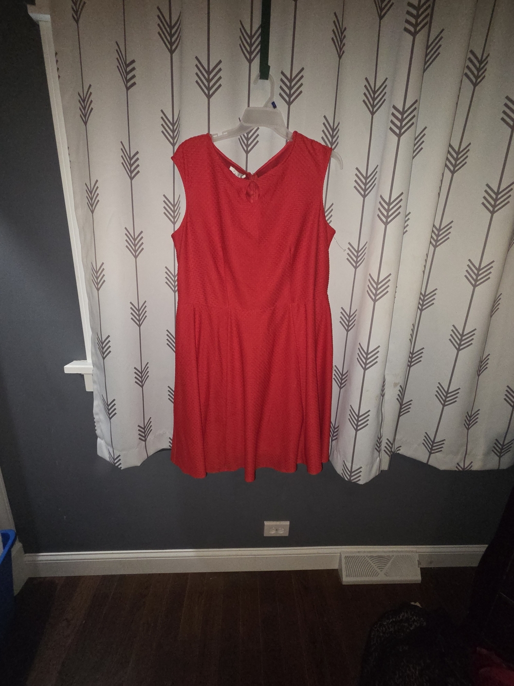 London Style Red Sleeveless Skater Dress
